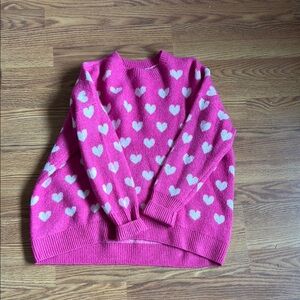 Vince Camuto Pink Heart Sweater
